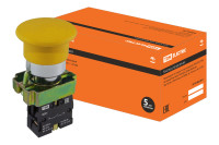 Кнопка BС51 "Грибок" без подсветки желтый 1з TDM Electric, SQ0704-0045
