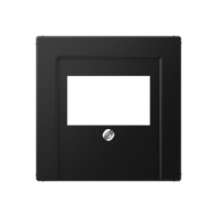 Накладка на USB зарядные устройства и TAE-розетки; с видимым винтом; термопласт; черный матовый, A569BFPLTSWM