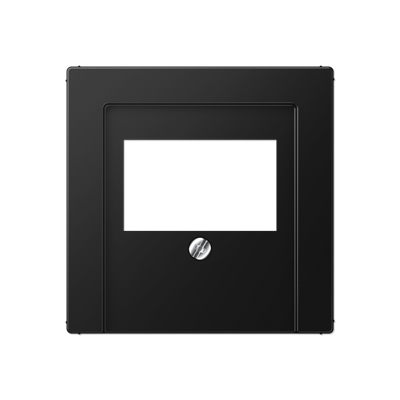 Накладка на USB зарядные устройства и TAE-розетки; с видимым винтом; термопласт; черный матовый, A569BFPLTSWM