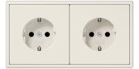 Jung Блок: Розетка 2к+з + Розетка 2к+з,  серия LS 990