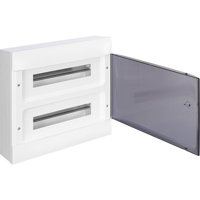 137617 Пластиковый щиток Legrand Practibox S, навесной, цвет двери "Дымчатый", 2X18