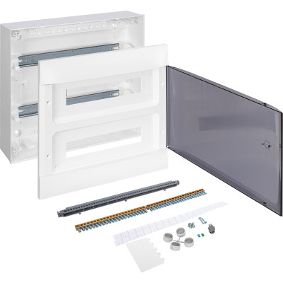 137617 Пластиковый щиток Legrand Practibox S, навесной, цвет двери "Дымчатый", 2X18