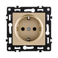 Розетка штепсельная SCHUKO 16A/250 В, золотой Kollinger Asthetik AS-014GD