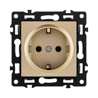 Розетка штепсельная SCHUKO 16A/250 В, золотой Kollinger Asthetik AS-014GD