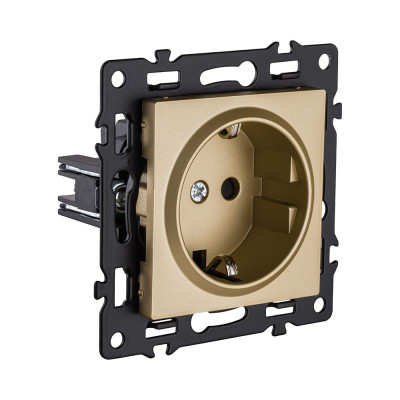 Розетка штепсельная SCHUKO 16A/250 В, золотой Kollinger Asthetik AS-014GD