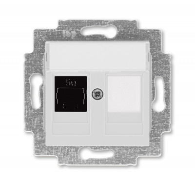 5014H-A51017 16W - Розетка информационная ABB Levit RJ45 категория 5e и заглушка серый - 2CHH295117A6016