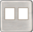 FD04318NS-A Fede Fede Плата монтажная Multimedia для 2-х разъёмов, Nickel Satin/беж.