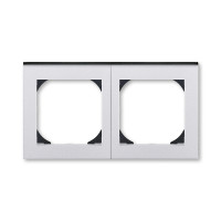 3901H-A05520 70 - Рамка ABB Levit 2 поста 55х55 для механизмов BJE серебро / дымчатый чёрный - 2CHH015520A4070