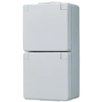 Штепсельная розетка SCHUKO для накладного монтажа двойная, с полем для надписи IP44, 622W