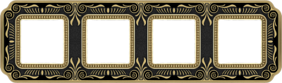 FD01364NEEN Fede Firenze Smalto Italiano Рамка 4-ная, Jet Black