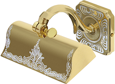 FD1022LEDPOP Fede Подсветка картин из латуни "Small Shade" SIENA со встроенным светодиодом, Gold White Patina