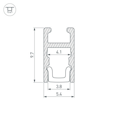 Профиль ARH-MICRO-0510-2000 ANOD (Arlight, Алюминий), 036385