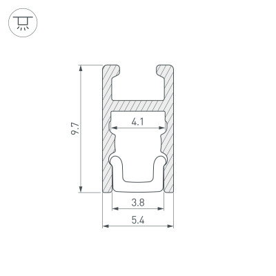 Профиль ARH-MICRO-0510-2000 ANOD (Arlight, Алюминий), 036385
