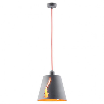 LUSSOLE BETHEL Подвесной светильник, цвет основания - серый, плафон - металл (цвет - красный), 1x60W E27, LSP-8019