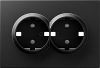 Donel A07 матовый карбон накладка для розетки 2-й с заземлением, со шторками 16A 250 В~,серия DB, DE22230