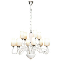 LUSSOLE CATALINA Люстра подвесная, цвет основания - хром, плафон - стекло (цвет - белый), 12x40W E14, LSP-8263