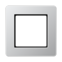 Рамка для вертикальной и горизонтальной установки, 1 пост; термопласт; алюминий; A FLOW, AF581BFAL