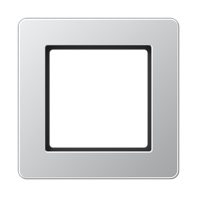 Рамка для вертикальной и горизонтальной установки, 1 пост; термопласт; алюминий; A FLOW, AF581BFAL