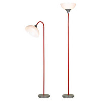 LUSSOLE FLAGSTAFF Торшер, цвет основания - красный, плафон - акрил (цвет - белый), 1x60W E27, LSP-0507