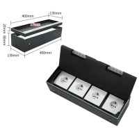 Люк напольный на 4 модуля (горизонт.), металлический, h=100мм, крышка с углублением 17 мм, TIMIUX, нержавеющая сталь, EU4GH100U ST Люк напольный на 4 модуля (горизонт.), металлический, h=100мм, крышка с углублением 17 мм, TIMIUX, нержавеющая сталь, EU4GH100U ST