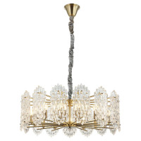 LUSSOLE LARAMIE Люстры подвесные, цвет основания - бронзовый, плафон - стекло (цвет - прозрачный), 15x40W E14, LSP-8536