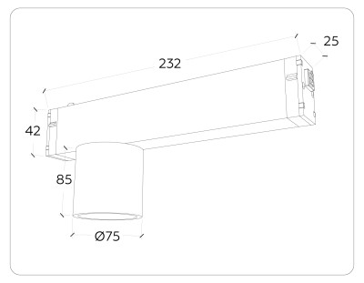 Трековый акцентный светильник с памятью Switch-3CCT 3000K-6000K 7Вт 24°, AMBRELLA LIGHT, GL1241