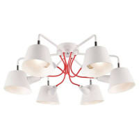 LUSSOLE PINAL Люстра потолочная, цвет основания - белый, плафон - металл (цвет - белый), 6x40W E14, LSP-8132