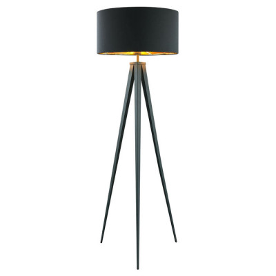 LUSSOLE Tallapoosa Торшеры, цвет основания - черный, плафон - ткань (цвет - черный), 1x60W E27, LSP-0607