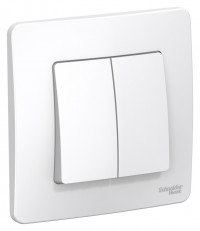 BLANCA С/У 2-клавишный ВЫКЛЮЧАТЕЛЬ (cх.5), 10А, 250B, БЕЛЫЙ