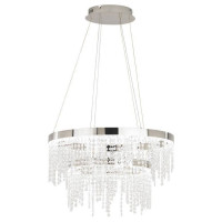 39281 Светодиод. подвес ANTELAO с димм., 46W(LED), ?610, H1500, сталь, хром/хрусталь, прозрачный