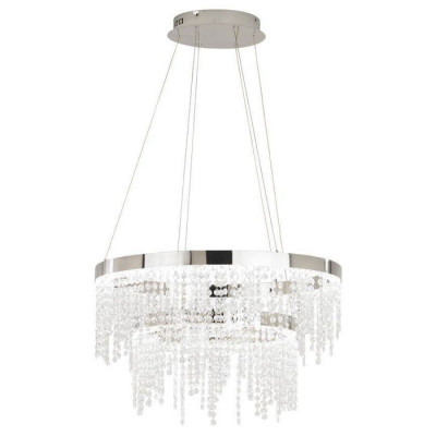 39281 Светодиод. подвес ANTELAO с димм., 46W(LED), ?610, H1500, сталь, хром/хрусталь, прозрачный