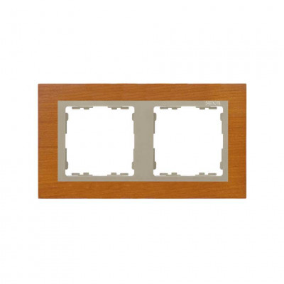 Simon S82N Рамка 2-ная, дуб - шампань (дерево), 82927-66