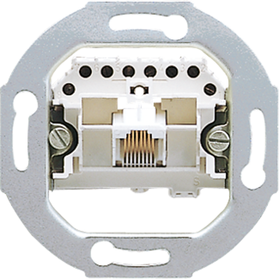 Одинарная телефонная (UAE) розетка, для штекеров RJ-12 и RJ-45, категория 3; универсальные встраиваемые механизмы, UAE8UPO