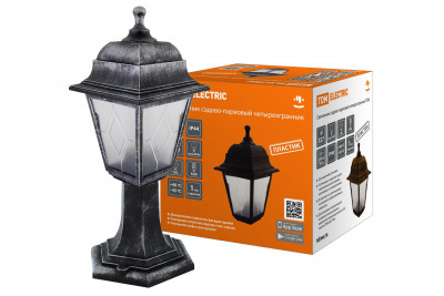 Светильник садово-парковый НТУ 04-60-001 четырехгр., стойка, пластик, расс.пластик, серебро TDM Electric, SQ0330-0795
