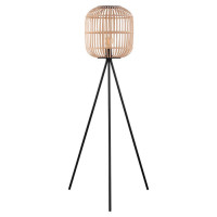 43219 Торшер BORDESLEY c ножн. выкл., 1x28W (E27), ?350, H1390, сталь, черный/дерево, натуральный