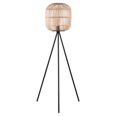 Eglo 43219 Торшер BORDESLEY c ножн. выкл., 1x28W (E27), ?350, H1390, сталь, черный/дерево, натуральный