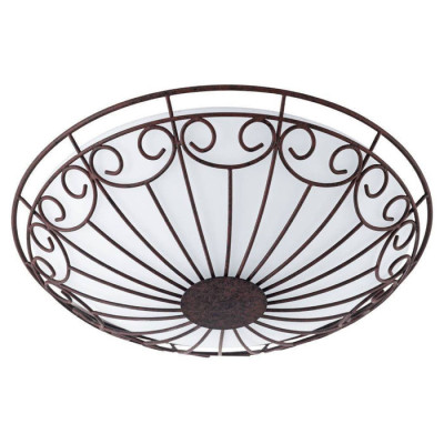 92143 Светильник настенно-потолочный COLTI, 2х60W (E27), ?350, коричневый антик/белое стекло