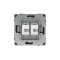 DKC KANT Компьютерная розетка RJ-45 без шторки, кат.6А двойная, черный уголь, 7012674