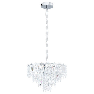 39723 Подвес CARVARIO, 7х40W (E14), ?470, H1100, сталь, хром//стекло, прозрачный