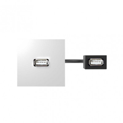 Simon 400 Белый Модуль с адаптером, проходной USB мама/мама, 40001191-030