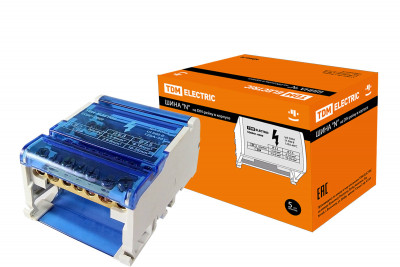 Шина "N" нулевая на DIN-рейку в корпусе 4х7групп TDM Electric, SQ0801-0009