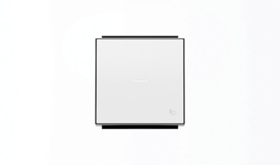 8504.3 BL - Клавиша для 1-клавишных выключателей/переключателей/кнопок с символом ЗВОНОК и линзой подсветки, серия SKY, цвет альпийский белый - 2CLA850430A1101