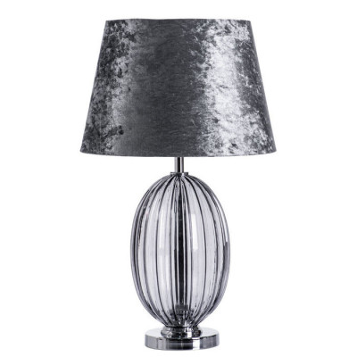 Arte Lamp BEVERLY, Светильник настольный интерьерный, цвет арматуры - ХРОМ, цвет плафона/декора - ДЫМЧАТЫЙ, 1х60W E27, A5131LT-1CC