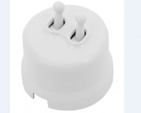 Bironi Выключатель 2-кл., пластик, цвет Белый (тумблерный), B1-232-21