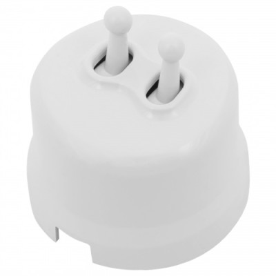 BIRONI Лизетта Пластик Белый Выключатель 2-кл (тумблерный), B1-232-21