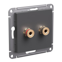 ATN001487 - ATLASDESIGN АУДИОРОЗЕТКА двойная, БАЗАЛЬТ, Systeme Electric