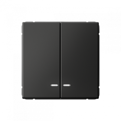 GAL001453S - ARTGALLERY 2-клавишный ВЫКЛЮЧАТЕЛЬ с подсветкой, сх.5а, 10АХ, механизм, быстрозажим. клем., БАЗАЛЬТ, Systeme Electric