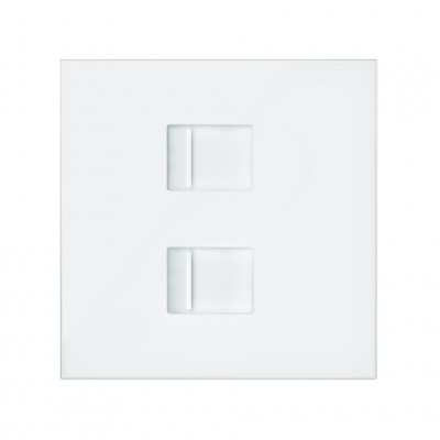 Simon 10000006-230 Накладка розетки 2xRJ45 цвета белый матовый S100