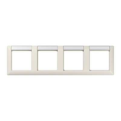 Рамка 4-кратная с полем для надписи для горизонтальной установки; слоновая кость, AS5840NA