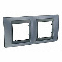 MGU66.004.297 - UNICA TOP РАМКА 2-постовая, горизонтальная, ГРАФИТ/ГРЭЙ